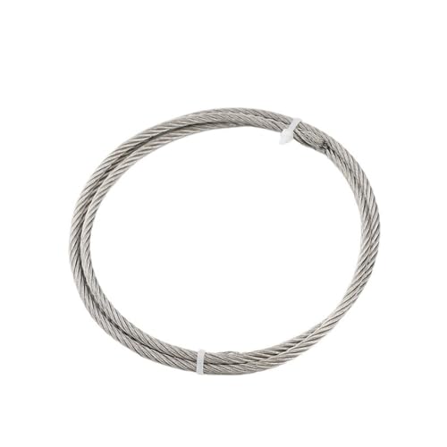 Drahtseil 5/10m 304 Edelstahl Drahtseil Weiches Angeln Hebekabel 7×7/7 * 19 Wäscheleine 0,8mm 1mm 1,5mm 2mm 3mm 4mm Aluminiumhülse(0.8mm,5M) von DUANSIYU
