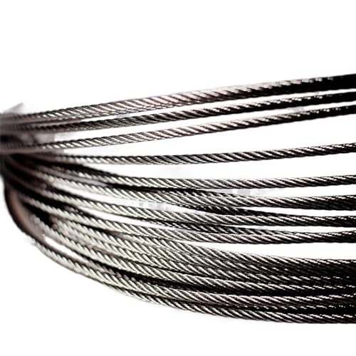 Drahtseil 5 Meter 0,6 mm,8 1,2, 304 Stahldrahtseil Kabel Wäscheleine rostfrei Edelstahl 7 *(1.5mm 5M) von DUANSIYU