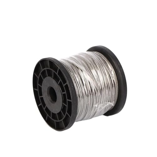 Drahtseil 50 m 0,8/1,5/2/2,5/3/4 mm 7 x PVC-beschichtetes flexibles Stahldrahtseil, weiches Kabel, transparente Wäscheleine aus Edelstahl 304(1.5mm after coating) von DUANSIYU