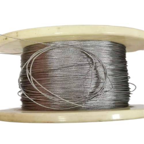 Drahtseil 50M/100M 1,2 mm Durchmesser 7X7 Bau 304 Edelstahl Drahtseil Weicheres Angeln Hebekabel(100 Meter) von DUANSIYU