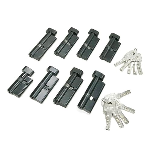 TüRschloss 1 Stk. Schwarz Custom Zylinder Open Lock Tür Fenster Sicherheit 80/85mm Wohnzimmer Schloss Griff Customized Messing Key(85(35knobs-50)) von DUANSIYU