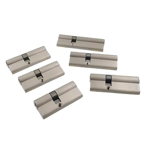 TüRschloss 1 Stück Messing Asymmetrischer Schließzylinder, Beidseitig Offen, 5 Schlüssel, Verriegelbare Kunststoff-Stahltür, Feuerfester Türschlosskern(75) von DUANSIYU