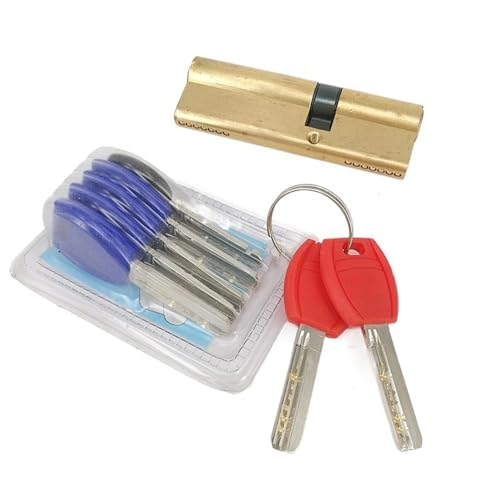 TüRschloss 65 70 80 90 95mm Sperrzylinder Ab Schlüsselt Anti-Diebstahl reines Messing-Tor Türschloss-Griff Schlafzimmer erweitert((47.5-47.5)95) von DUANSIYU