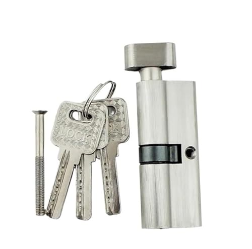 TüRschloss Innentürschlosskern, Universalzylinder, 70 mm, Schlafzimmertür, Holztürgriff, Schlosskern, 3 Schlüssel(Silver-70mm) von DUANSIYU