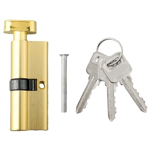 TüRschloss Türschloss Schließzylinder Legierung + Eisen Diebstahlsicherungszylinder mit 3 Schlüsseln Türschlosskern(Gold) von DUANSIYU