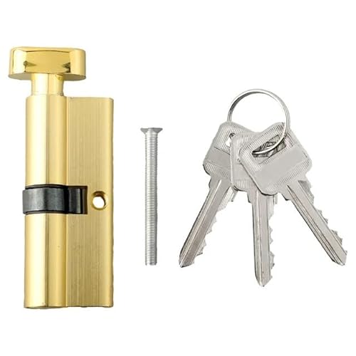 TüRschloss Türschlosszylinder Diebstahlsicheres Eingangsschloss Aluminium-Schließzylinder Home Security Interior Universal-Türschlösser Zylinder Mit 3Schlüssel(Gold) von DUANSIYU