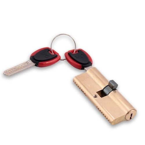 TüRschloss Türzylinder vorgespanntes Schloss 65 70 80 90 115 mm Zylinder Ab Schlüsseldiebstahl-Anti-Diebstahl-Eingang-Messing-Türschloss verlängerte Kern-Extended-Tasten(65(32.5-32.5)) von DUANSIYU