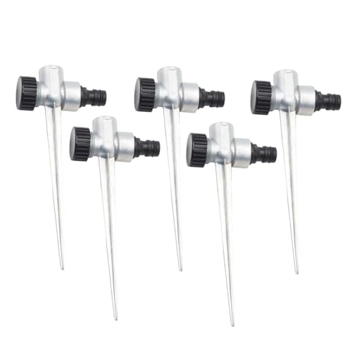 Rasensprenger Spike-Basis, 20 mm Gewinde, Zinklegierung, Wasserdurchfluss-Sprinkler für Garten, Hof, Rasen und Grasbewässerung (5 Stück) von DUANxiaoyanK
