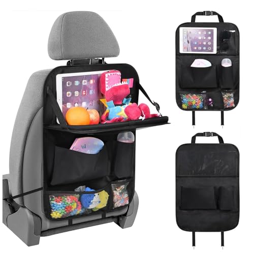 DUAZEP 1 Stück Autositz Organizer für Mercedes A-Klasse | Typ W169 | Bj. 2004-2012 (3-türer), Rückenlehnenschutz Auto Kinder Multifunktional Wasserdicht Rücksitz Organizer mit Klapptisch von DUAZEP