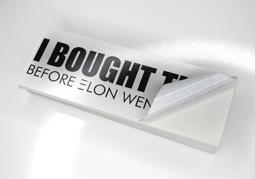 5x Elon Musk I BOUGHT THIS BEFORE ELON WENT CRAZY Tuning Aufkleber Outdoor rechteckig lustiger Auto Sticker in Weiss 5x Elon Musk I BOUGHT THIS BEFORE ELON WENT CRAZY Tuning Aufkleber Outdoor rechteckig lustiger Auto Sticker in Weiss von DUB SPENCER
