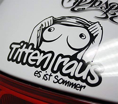 TITTEN RAUS Sommer Sticker Bomb Tuning FKK Brüste Porno Aufkleber Decal - DUB (weiß außenklebend) von DUB SPENCER