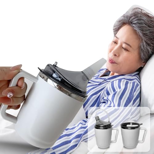 DUBEI Control Flow Cup with Two Style Lids, Lightweight Clear Drinking Aids Feeding Cup, Spillproof Adult Sippy Cup for Elderly Care Liquid Feeding Elderly Disabled Hospital Patients Convalescent DUBEI Control Flow Cup with Two Style Lids, Lightweight Clear Drinking Aids Feeding Cup, Spillproof Adult Sippy Cup for Elderly Care Liquid Feeding Elderly Disabled Hospital Patients Convalescent von DUBEI