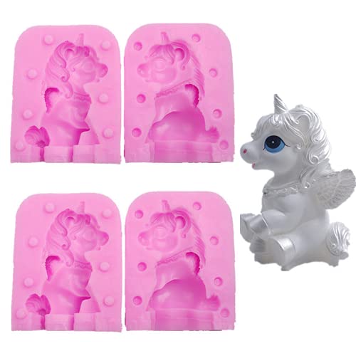 DUBENS 2 Stück 3D Einhorn Pegasus Shaped Fondant Kuchen Form 3d Einhorn Süßigkeit Harz Formen, Pferd Kerze Form, Seife Form, Silikonform für Kerze DUBENS 2 Stück 3D Einhorn Pegasus Shaped Fondant Kuchen Form 3d Einhorn Süßigkeit Harz Formen, Pferd Kerze Form, Seife Form, Silikonform für Kerze von DUBENS