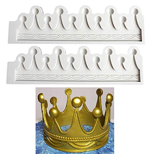 DUBENS 2 Stück 3D Kreis Crown Fondant Mold Crown Silikon Sugar Mold Fondant Form Kuchen Topper Dekorieren Werkzeuge Gumpaste Polymer Clay Mold von DUBENS