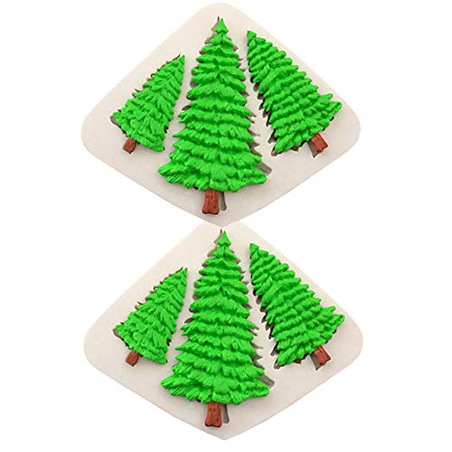 DUBENS 2 Stück DREI Bäume Weihnachten Baum Silikon Form Weihnachten Baum Silikon Form Fondant Form Kuchen dekorieren Werkzeuge Schokolade von DUBENS