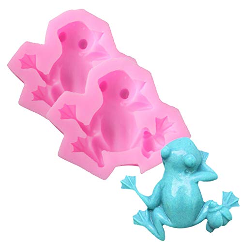 DUBENS 2 Stück Frosch Form Fondant Kuchen Silikon Form Schokolade Süßigkeiten Formen Cookies Gebäck Kekse Form DIY Kuchen Dekoration Backen Werkzeuge von DUBENS