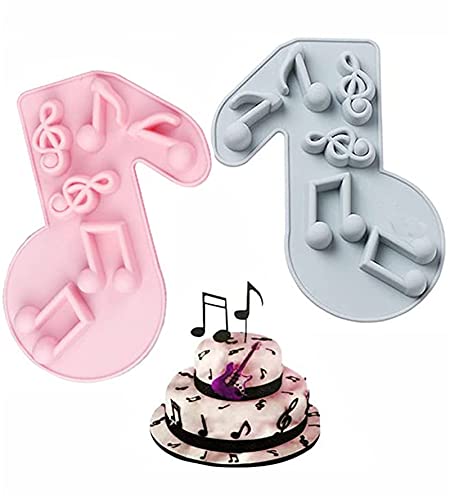 DUBENS 2 Stück Musik Note Silikonform, Musiknoten geformt handgemachte Backform für Kuchen Dekoration Schokolade Süßigkeiten machen Eiswürfelformen Seifenform DUBENS 2 Stück Musik Note Silikonform, Musiknoten geformt handgemachte Backform für Kuchen Dekoration Schokolade Süßigkeiten machen Eiswürfelformen Seifenform von DUBENS