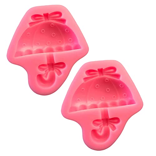 DUBENS 2 Stück Regenschirmform Silikonformen für DIY Kuchen Regenschirm Fondant Keks Kekse Seife Zucker Pudding Schokolade Harte Süßigkeiten Dessert Kerzen Dekor von DUBENS