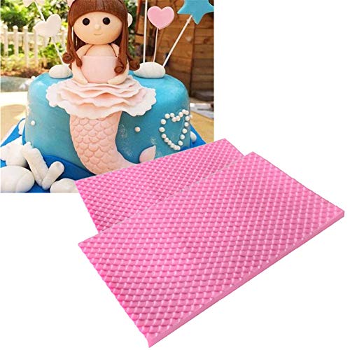 DUBENS 2 Stück Streifen Spitze Matte Meerjungfrau Fisch Skala Silikon Form Grid Fondant Embosser Textur Kuchen Form Dekoration Gumpaste Form Backen Werkzeuge DUBENS 2 Stück Streifen Spitze Matte Meerjungfrau Fisch Skala Silikon Form Grid Fondant Embosser Textur Kuchen Form Dekoration Gumpaste Form Backen Werkzeuge von DUBENS