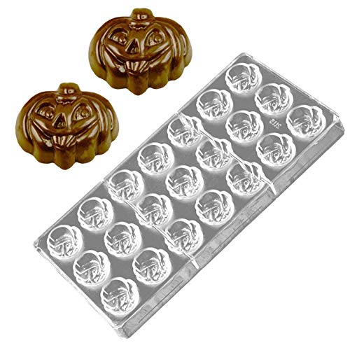 DUBENS 21 Hohlraum DIY 3D Halloween Kürbis Kopf Form Harte Polycarbonat Schokolade Form Küche Candy Kuchen Backen Gebäck Werkzeug von DUBENS