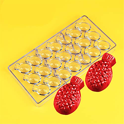 DUBENS 21 Hohlraum Kunststoff DIY Ananas geformt Schokolade Form hausgemachte Candy Jelly Polycarbonat Schokolade Form Kuchen Dekoration Backwerkzeuge von DUBENS