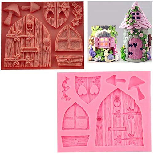 DUBENS 3D Cartoon Kunst Fee Haus Holz Türen Und Windows Silikon Schokolade Fondant Form Handwerk Polymer Clay Kuchen Dekorieren von DUBENS