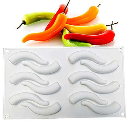 DUBENS 3D Chili Silikonform 12 Zelle Hot Pepper Mousse Form handgemachte Capsicum Dessert Formen Kuchen Dekorieren Werkzeuge von DUBENS