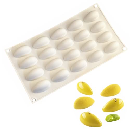 DUBENS 3D Hohle Blatt Fondant Spitze Mango Form Mehrere Blätter Blumen Süßigkeiten Form Schokolade Zucker Handwerk Kuchen Dekoration Cupcake Topper (20 Löcher) von DUBENS