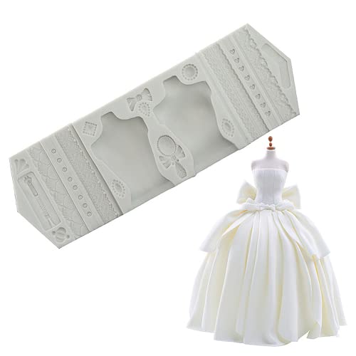 DUBENS 3D Körper Silikonform Bögen Schmuck Hochzeitstorte Dekoration Fondant Schokolade Gumpaste Formen DIY Silikon Spitzenmatte von DUBENS