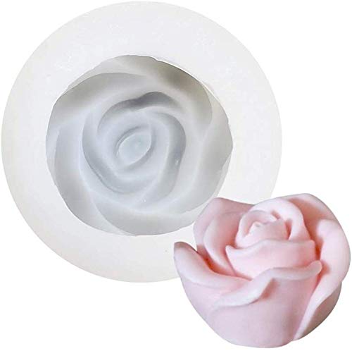 DUBENS 3D Rose Blume Kerze Formen, Rose Geformt Handwerk Kunst Silikon Form für Fondant Kuchen Dekoration, Der Bienenwachs Kerze Handgemachte Seife Lotion Bar Kreide Wachs Gips (A) von DUBENS