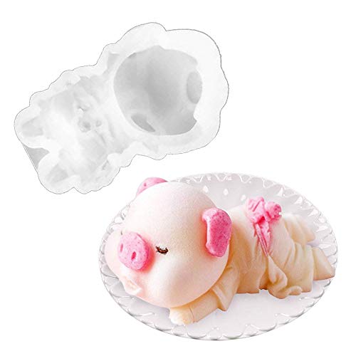 DUBENS 3D Schwein Schweine Silikonform, zum Dekorieren von Schokolade, DIY Küche, Eisblock, Süßigkeiten, Pudding, Mousse, Kerzen, künstlerische Kreation, Backform, New-Year, Kuchen von DUBENS