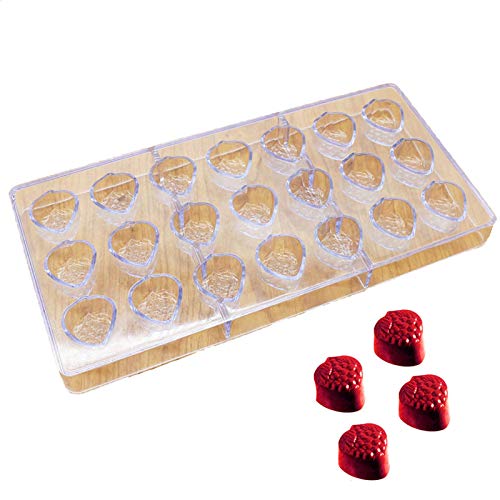 DUBENS 3D Strawberry Shaped Polycarbonate Chocolate Mould Candy Mold Jelly Mold Hard Bakeware von DUBENS