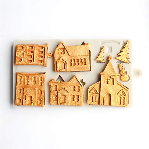 DUBENS 3D Weihnachten Haus Silikon Form Fondant Kuchen Dekorieren Werkzeuge Schokolade Gips Sugarcraft Backform von DUBENS