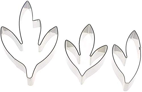 DUBENS 3er Set Kuchen Form Pfingstrose Blume Blätter Kuchen Cutter Form Edelstahl Cookie Cutter Set Küche Bakeware Kuchen Werkzeuge von DUBENS