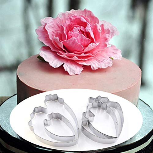 DUBENS 4er Set Pfingstrose Blume Cookie Cutter Set 3D Sugarcraft Fondant Kuchen Gebäck Gebäck Backen Form DIY Kuchen Dekorieren Werkzeuge von DUBENS