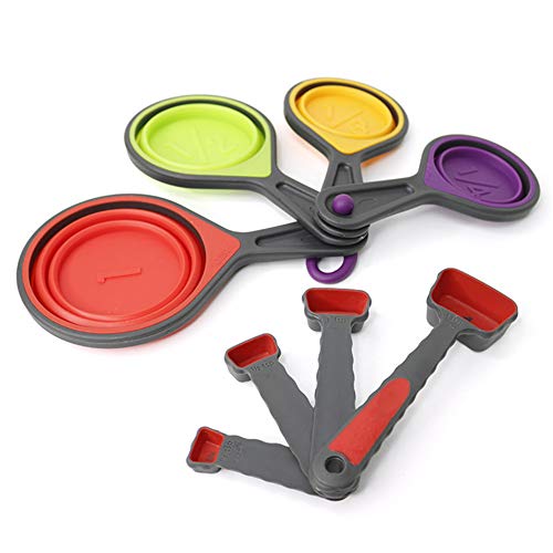 DUBENS 8Pcs Backen Messbecher Und Löffel Faltbare Kochen Messbecher Silikon Löffel Backen Werkzeuge Backformen Küche Werkzeuge DUBENS 8Pcs Backen Messbecher Und Löffel Faltbare Kochen Messbecher Silikon Löffel Backen Werkzeuge Backformen Küche Werkzeuge von DUBENS