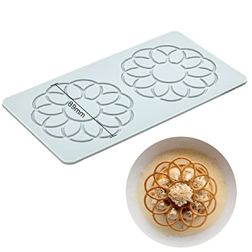 DUBENS Blumenform Silikonform Blume Fondant Spitze Pad Kuchen Silikon Form Kuchen Ton Form für Sugarcraft Polymer Ton Cupcakes Schokolade Süßigkeiten (Kreis) von DUBENS