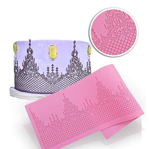 DUBENS Crown Kuchen Spitze Matte, Motiv Spitzenbordüre, Spitze Mold Silikon Zucker Spitze Pad Kuchen Krempe Dekoration Mold Küchen DIY Werkzeug von DUBENS