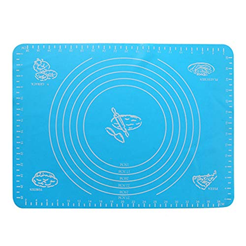 DUBENS Faltbare Non-Stick Silikon Back Matte Kneten Teig Pad Backblech innere Liner, Antihaft Gebäck Matte Backen Bord Kuchen Werkzeuge Küche Utensilien, 65 x 45 cm (Blau) von DUBENS