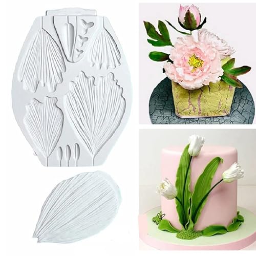 DUBENS Flower Pro Lodge Silikonform für Zucker- und Blumenpaste - Pfingstrose/Tulpe - Ideal für Kuchen, Handwerk, Cupcakes, Süßigkeiten, Kartenherstellung und Ton von DUBENS