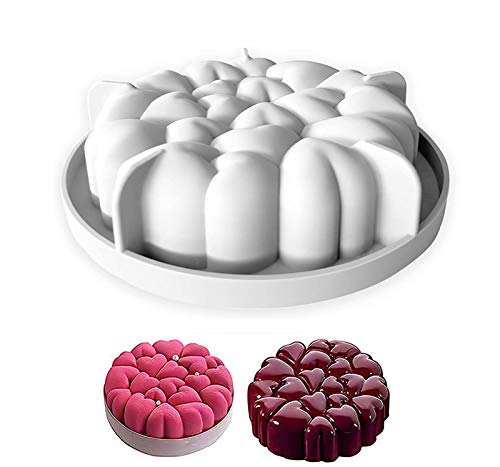 DUBENS Große Größe Herz Liebe Silikon Kuchen Form Mousse Kuchen Form Tabletts, 6-Zoll herzförmige Silikon Kuchen Form, Schokolade Mousse Dessert Backwaren von DUBENS