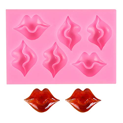 DUBENS Heiße Lippen Seife Formen, 3D Sexy rote Lippen Küsse Sammlung Silikon formen Schokolade Candy Bad Bombe Lotion Bar Form Eis Würfel Tablett Kuchen Backen Pfanne Hochzeit Party von DUBENS