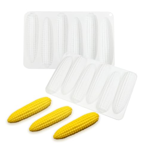 DUBENS Mais-Mousse Silikon Backform – Detailreiche 3D-Form für authentische Maiskolben-Kreationen vielseitig verwendbar für Kuchen, Schokolade, Pudding, Gelee, Seifen und Kerzenherstellung von DUBENS