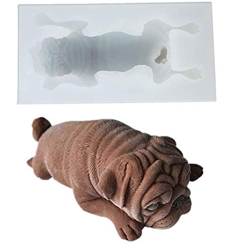 DUBENS Mops Hund Form Silikon Form, Mousse Kuchen Form, Polymer Clay Mold, Crafting, Harz Epoxy,DIY Mode Dekoration Werkzeuge Fondant Mold, Seife Form, Kerze Form von DUBENS