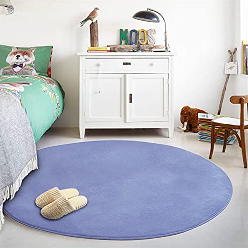 DUBENS Runde Teppichauflage, Bürobereich Teppich Verdickung Rutschfester Schreibtischstuhl Kreismatte,für Wohnzimmer Schlafzimmer Arbeitszimmer Indoor (Blau,200cm Rund) von DUBENS