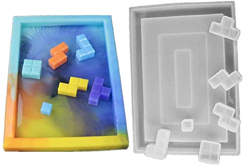 DUBENS Russische Tetris Silikon Formen DIY Handwerk Harz Gießen Formen für Home Decor Spiel Spielen UV Epoxid Harz Tablett Untersetzer Form von DUBENS