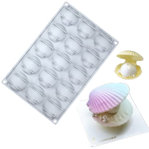 DUBENS Silikon Madeleine Kekstablett, Französische Mousse Form DIY Shell Silikonformen Keksformen, Madeline Form Antihaft-Backform (15 Hohlräume) von DUBENS
