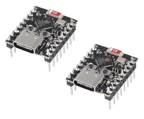 DUBEUYEW 2 Stück ESP32-C3 Entwicklungsboard Mini ESP32 C3 Super Mini Unterstützt WiFi Bluetooth Kompatibel mit Arduino (gelötet) von DUBEUYEW