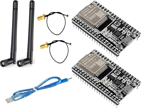 DUBEUYEW 2 Stück ESP32-DevKitC-Kernplatine ESP32-Entwicklungsplatine ESP32-WROOM-32U-Set für Arduino mit Antenne und Kabel DUBEUYEW 2 Stück ESP32-DevKitC-Kernplatine ESP32-Entwicklungsplatine ESP32-WROOM-32U-Set für Arduino mit Antenne und Kabel von DUBEUYEW