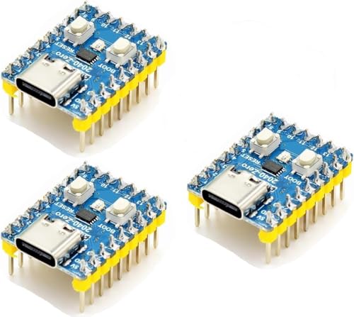 DUBEUYEW 3 Stück Raspberry Pi 2040-Zero Mini Mikrocontroller-Board basierend auf dem Raspberry-Pi 2040 Dual-Core ARM Cortex M0+ Prozessor für C/C++/Python (gelötet) von DUBEUYEW